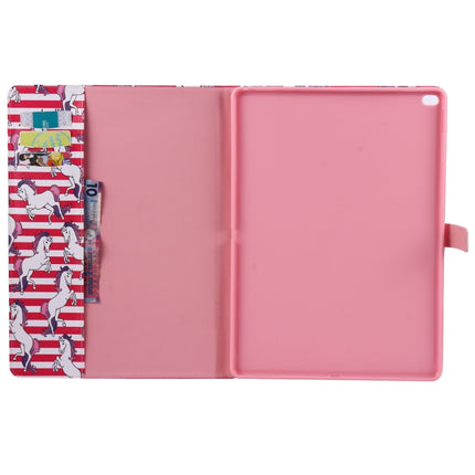 For iPad Pro 12.9 2018 Colored Drawing Pattern Horizontal Flip PU Leather Case with Holder & Card Slots & Wallet & Sleep / Wake-up Function(Horse)-garmade.com