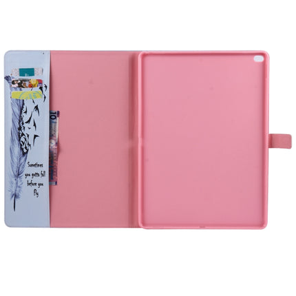 For iPad Pro 12.9 2018 Colored Drawing Pattern Horizontal Flip PU Leather Case with Holder & Card Slots & Wallet & Sleep / Wake-up Function(Feather)-garmade.com