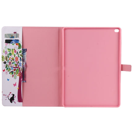 For iPad Pro 12.9 2018 Colored Drawing Pattern Horizontal Flip PU Leather Case with Holder & Card Slots & Wallet & Sleep / Wake-up Function(Cat and Tree)-garmade.com