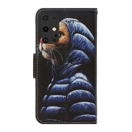 For Galaxy S20+ 3D Colored Drawing Horizontal Flip PU Leather Case with Holder & Card Slots & Wallet(Down Jacket Cat)-garmade.com