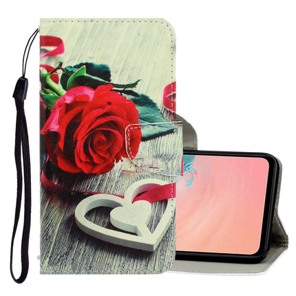 For Galaxy S20+ 3D Colored Drawing Horizontal Flip PU Leather Case with Holder & Card Slots & Wallet(Red Rose)-garmade.com