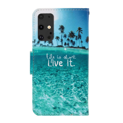 For Galaxy S20+ 3D Colored Drawing Horizontal Flip PU Leather Case with Holder & Card Slots & Wallet(Coconut Tree)-garmade.com