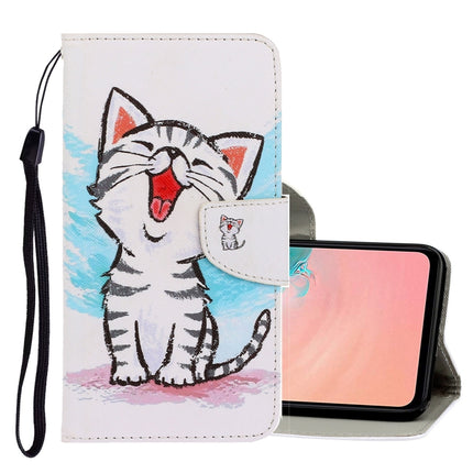 For Galaxy S20 3D Colored Drawing Horizontal Flip PU Leather Case with Holder & Card Slots & Wallet(Red Mouth Cat)-garmade.com