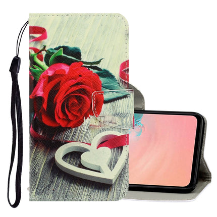 For Galaxy S20 3D Colored Drawing Horizontal Flip PU Leather Case with Holder & Card Slots & Wallet(Red Rose)-garmade.com