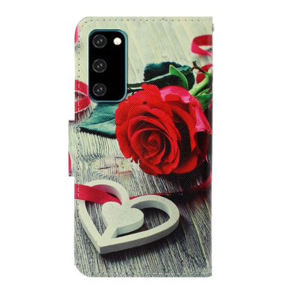 For Galaxy S20 3D Colored Drawing Horizontal Flip PU Leather Case with Holder & Card Slots & Wallet(Red Rose)-garmade.com
