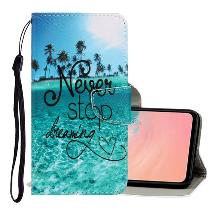 For Galaxy S20 3D Colored Drawing Horizontal Flip PU Leather Case with Holder & Card Slots & Wallet(Blue Coconut Grove)-garmade.com