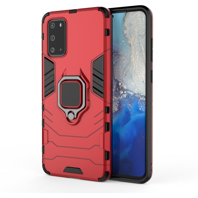 For Galaxy S20+ Shockproof PC + TPU Protective Case with Magnetic Ring Holder(Red)-garmade.com