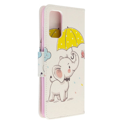 For Galaxy S20+ Colored Drawing Pattern Horizontal Flip Leather Case with Holder & Card Slots & Wallet(Umbrella Elephant)-garmade.com
