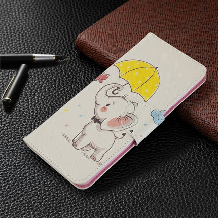 For Galaxy S20+ Colored Drawing Pattern Horizontal Flip Leather Case with Holder & Card Slots & Wallet(Umbrella Elephant)-garmade.com