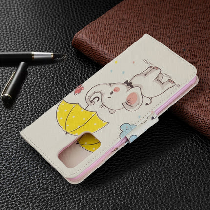 For Galaxy S20+ Colored Drawing Pattern Horizontal Flip Leather Case with Holder & Card Slots & Wallet(Umbrella Elephant)-garmade.com