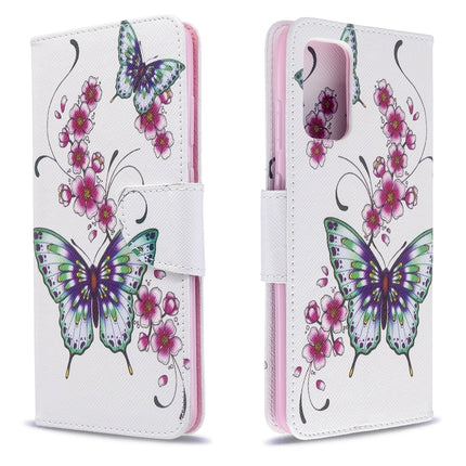 For Galaxy S20+ Colored Drawing Pattern Horizontal Flip Leather Case with Holder & Card Slots & Wallet(Two Butterflies)-garmade.com