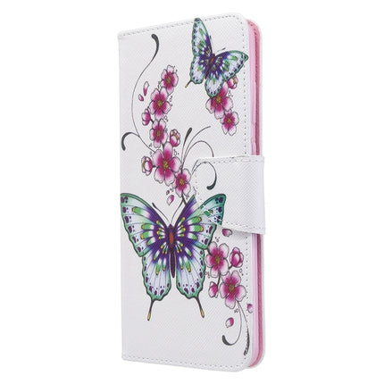 For Galaxy S20+ Colored Drawing Pattern Horizontal Flip Leather Case with Holder & Card Slots & Wallet(Two Butterflies)-garmade.com