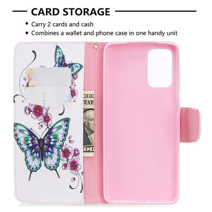 For Galaxy S20+ Colored Drawing Pattern Horizontal Flip Leather Case with Holder & Card Slots & Wallet(Two Butterflies)-garmade.com
