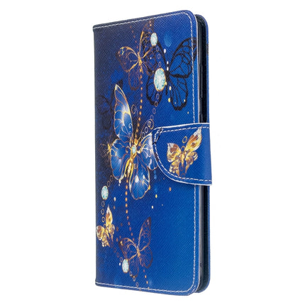 For Galaxy S20+ Colored Drawing Pattern Horizontal Flip Leather Case with Holder & Card Slots & Wallet(Golden Butterfly)-garmade.com