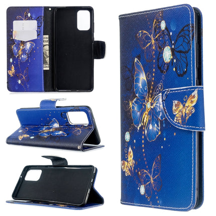 For Galaxy S20+ Colored Drawing Pattern Horizontal Flip Leather Case with Holder & Card Slots & Wallet(Golden Butterfly)-garmade.com