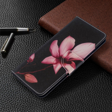 For Galaxy S20+ Colored Drawing Pattern Horizontal Flip Leather Case with Holder & Card Slots & Wallet(Lotus)-garmade.com