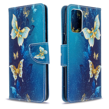 For Galaxy S20+ Colored Drawing Pattern Horizontal Flip Leather Case with Holder & Card Slots & Wallet(Blue Butterfly)-garmade.com