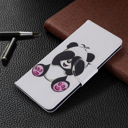 For Galaxy S20+ Colored Drawing Pattern Horizontal Flip Leather Case with Holder & Card Slots & Wallet(Panda)-garmade.com