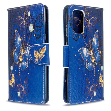 For Galaxy S20+ Colored Drawing Pattern Horizontal Flip Leather Case with Holder & Card Slots & Wallet(Purple Butterfly)-garmade.com