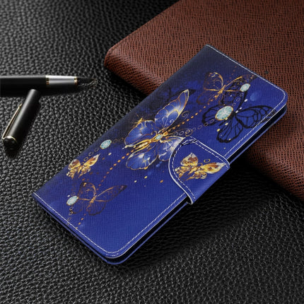 For Galaxy S20+ Colored Drawing Pattern Horizontal Flip Leather Case with Holder & Card Slots & Wallet(Purple Butterfly)-garmade.com