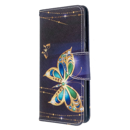 For Galaxy S20 Colored Drawing Pattern Horizontal Flip Leather Case with Holder & Card Slots & Wallet(Golden Butterfly)-garmade.com