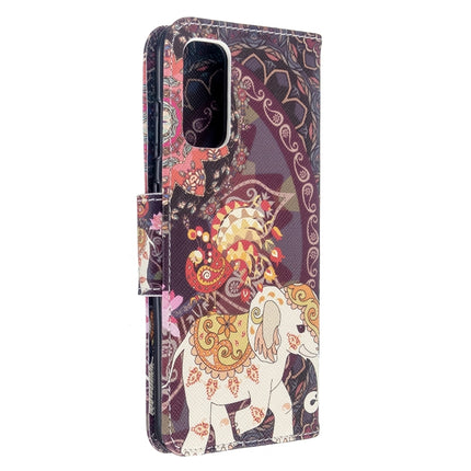 For Galaxy S20 Colored Drawing Pattern Horizontal Flip Leather Case with Holder & Card Slots & Wallet(Flower Elephant)-garmade.com