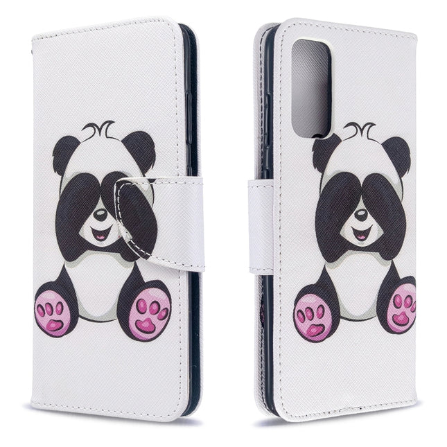 For Galaxy S20 Colored Drawing Pattern Horizontal Flip Leather Case with Holder & Card Slots & Wallet(Panda)-garmade.com