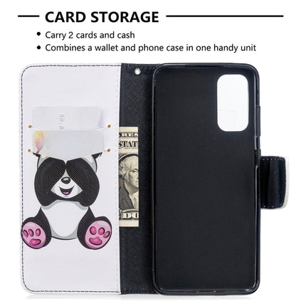 For Galaxy S20 Colored Drawing Pattern Horizontal Flip Leather Case with Holder & Card Slots & Wallet(Panda)-garmade.com