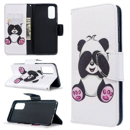 For Galaxy S20 Colored Drawing Pattern Horizontal Flip Leather Case with Holder & Card Slots & Wallet(Panda)-garmade.com