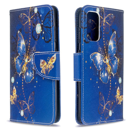 For Galaxy S20 Colored Drawing Pattern Horizontal Flip Leather Case with Holder & Card Slots & Wallet(Purple Butterfly)-garmade.com