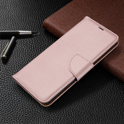For Galaxy S20+ Litchi Texture Pure Color Horizontal Flip PU Leather Case with Holder & Card Slots & Wallet & Lanyard(Rose Gold)-garmade.com