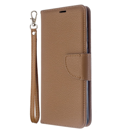 For Galaxy S20+ Litchi Texture Pure Color Horizontal Flip PU Leather Case with Holder & Card Slots & Wallet & Lanyard(Brown)-garmade.com