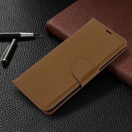 For Galaxy S20+ Litchi Texture Pure Color Horizontal Flip PU Leather Case with Holder & Card Slots & Wallet & Lanyard(Brown)-garmade.com