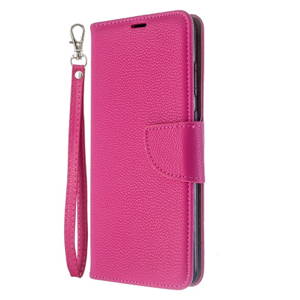 For Galaxy S20+ Litchi Texture Pure Color Horizontal Flip PU Leather Case with Holder & Card Slots & Wallet & Lanyard(Rose Red)-garmade.com