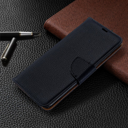 For Galaxy S20+ Litchi Texture Pure Color Horizontal Flip PU Leather Case with Holder & Card Slots & Wallet & Lanyard(Black)-garmade.com