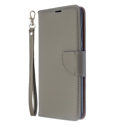 For Galaxy S20+ Litchi Texture Pure Color Horizontal Flip PU Leather Case with Holder & Card Slots & Wallet & Lanyard(Grey)-garmade.com