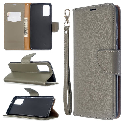 For Galaxy S20+ Litchi Texture Pure Color Horizontal Flip PU Leather Case with Holder & Card Slots & Wallet & Lanyard(Grey)-garmade.com