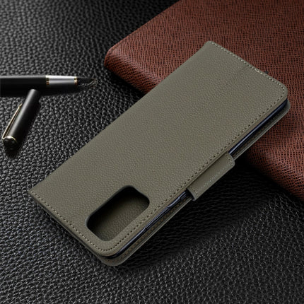 For Galaxy S20+ Litchi Texture Pure Color Horizontal Flip PU Leather Case with Holder & Card Slots & Wallet & Lanyard(Grey)-garmade.com