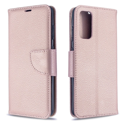 For Galaxy S20 Litchi Texture Pure Color Horizontal Flip PU Leather Case with Holder & Card Slots & Wallet & Lanyard(Rose Gold)-garmade.com
