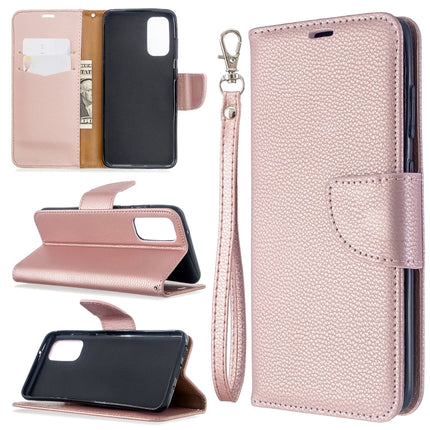 For Galaxy S20 Litchi Texture Pure Color Horizontal Flip PU Leather Case with Holder & Card Slots & Wallet & Lanyard(Rose Gold)-garmade.com