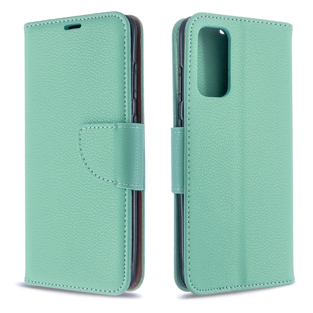 For Galaxy S20 Litchi Texture Pure Color Horizontal Flip PU Leather Case with Holder & Card Slots & Wallet & Lanyard(Green)-garmade.com