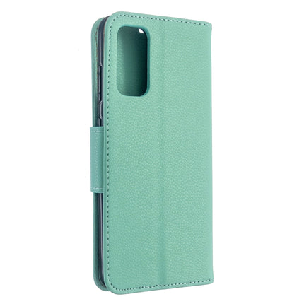 For Galaxy S20 Litchi Texture Pure Color Horizontal Flip PU Leather Case with Holder & Card Slots & Wallet & Lanyard(Green)-garmade.com