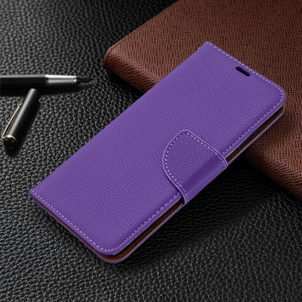 For Galaxy S20 Litchi Texture Pure Color Horizontal Flip PU Leather Case with Holder & Card Slots & Wallet & Lanyard(Purple)-garmade.com