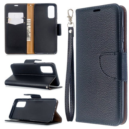 For Galaxy S20 Litchi Texture Pure Color Horizontal Flip PU Leather Case with Holder & Card Slots & Wallet & Lanyard(Black)-garmade.com