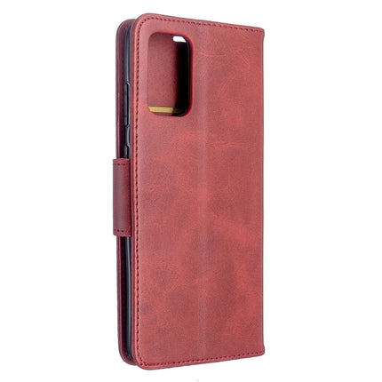 For Galaxy S20+ Retro Lambskin Texture Pure Color Horizontal Flip PU Leather Case with Holder & Card Slots & Wallet & Lanyard(Red)-garmade.com