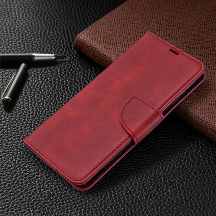 For Galaxy S20+ Retro Lambskin Texture Pure Color Horizontal Flip PU Leather Case with Holder & Card Slots & Wallet & Lanyard(Red)-garmade.com