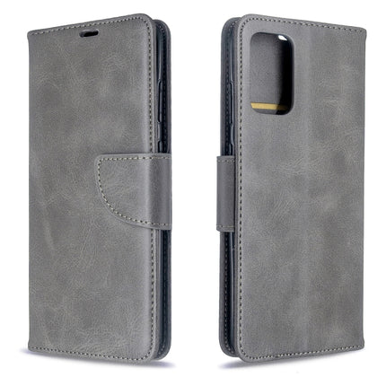 For Galaxy S20+ Retro Lambskin Texture Pure Color Horizontal Flip PU Leather Case with Holder & Card Slots & Wallet & Lanyard(Grey)-garmade.com