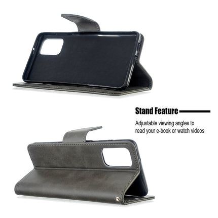 For Galaxy S20+ Retro Lambskin Texture Pure Color Horizontal Flip PU Leather Case with Holder & Card Slots & Wallet & Lanyard(Grey)-garmade.com