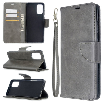 For Galaxy S20+ Retro Lambskin Texture Pure Color Horizontal Flip PU Leather Case with Holder & Card Slots & Wallet & Lanyard(Grey)-garmade.com