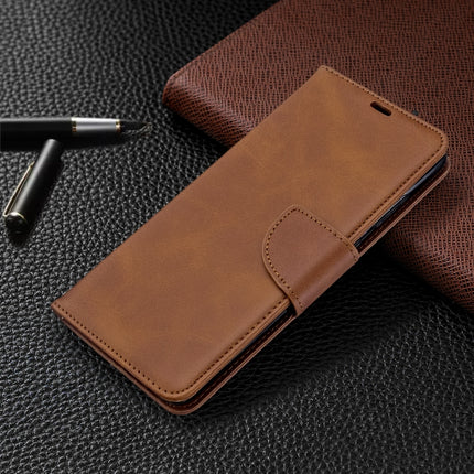 For Galaxy S20+ Retro Lambskin Texture Pure Color Horizontal Flip PU Leather Case with Holder & Card Slots & Wallet & Lanyard(Brown)-garmade.com